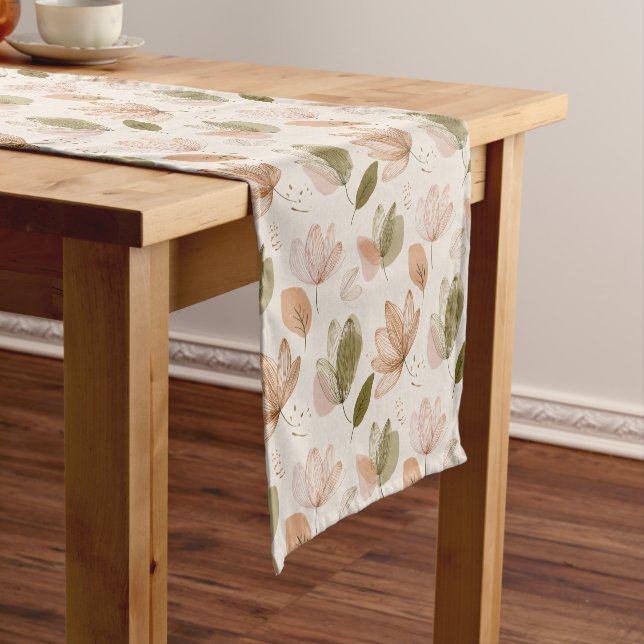 Modern Spring Botanical Floral Table Runner Kurzer Tischläufer (Beispiel)