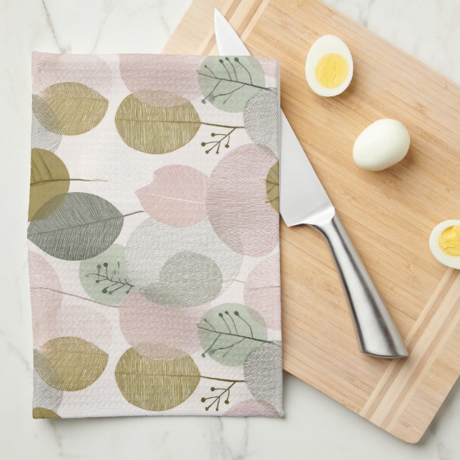Modern Spring Botanical Kitchen Towels Geschirrtuch (Viertel Falte)