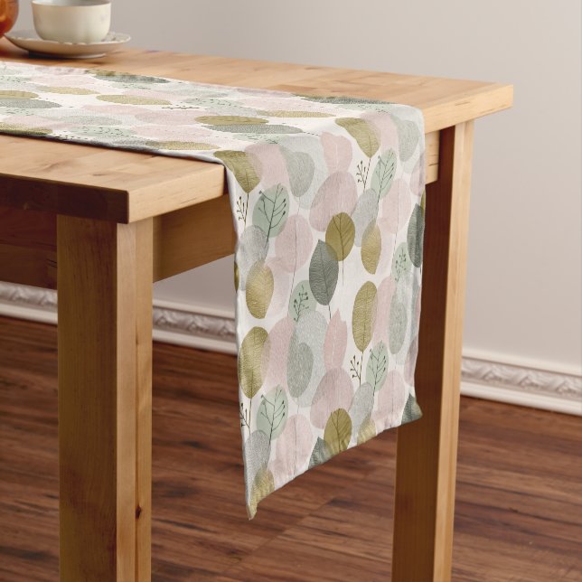 Modern Spring Botanical Table Runner Kurzer Tischläufer (Beispiel)