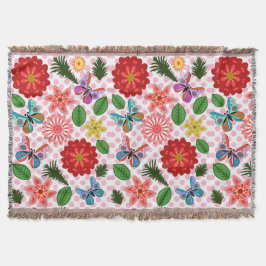 Modern Spring Garden Butterfly Floral  Decke