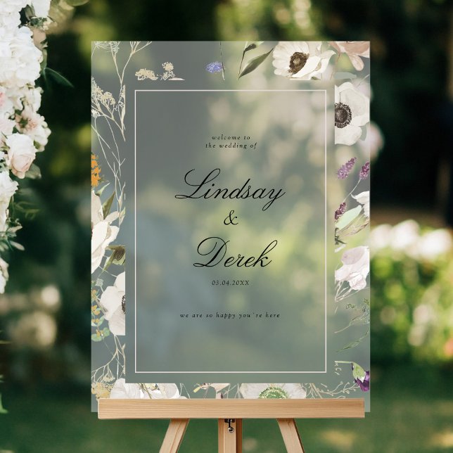 Modern Spring Wedding Welcome Acrylschild (Modern Spring Wedding Welcome Acrylic Sign)