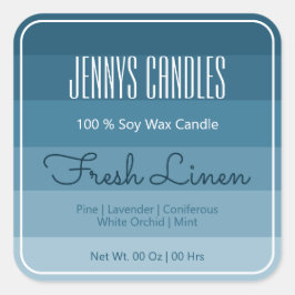 Modern Square Border Pastel Rainbow Ombre Blue Quadratischer Aufkleber