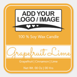 Modern Square Border Simple Orange Yellow Logo Quadratischer Aufkleber