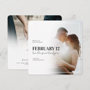 Modern Square Foto Save the Date Card Einladung