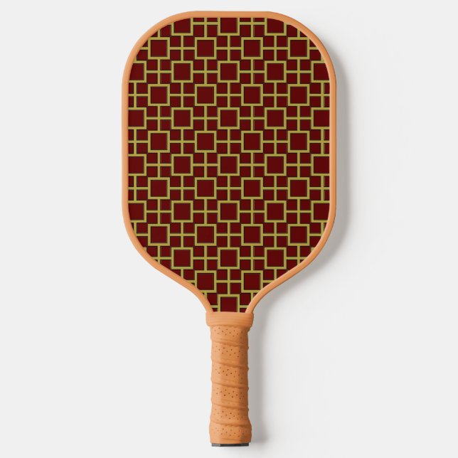 Modern Square Pattern Gold Pickleball Schläger (Vorderseite)