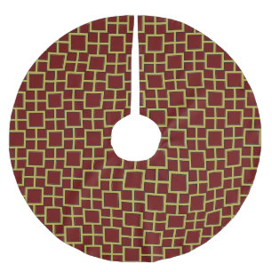 Modern Square Pattern Gold Polyester Weihnachtsbaumdecke