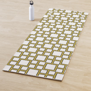 Modern Square Pattern Gold Yogamatte