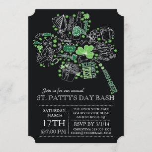 Modern St. Patrick's Day Bash Dinner Party Einladung