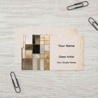 Modern Stained Glass Business Card | Luxury Salon Visitenkarte