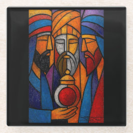 Modern Stained Glass Three Wise Men Glasuntersetzer
