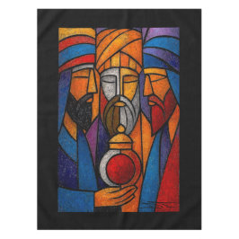 Modern Stained Glass Three Wise Men in English Tischdecke