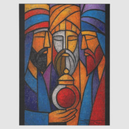 Modern Stained Glass Three Wise Men Seidenpapier