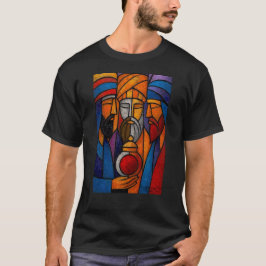 Modern Stained Glass Three Wise Men T-Shirt