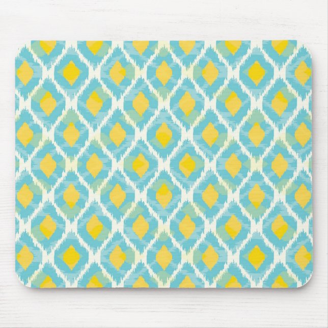 Modern Stamm-Kat-Blau-gelbe Mode Mousepad (Vorne)