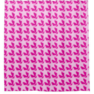 Modern Star Geometric - blassrosa und fuchsia Duschvorhang