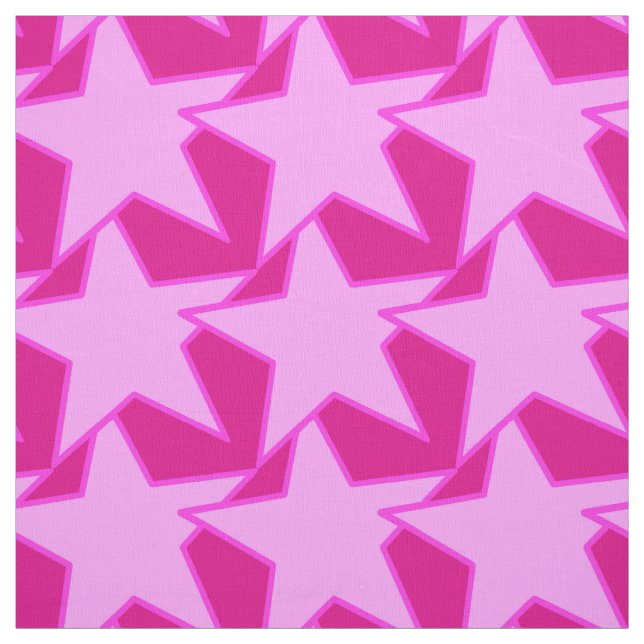 Modern Star Geometric - blassrosa und fuchsia Stoff (Muster)