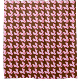 Modern Star Geometric - dunkelbraun und rosa Duschvorhang