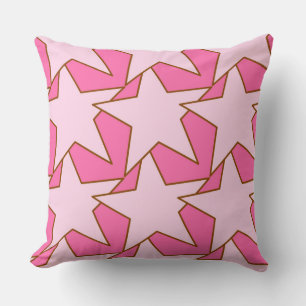 Modern Star Geometric - Farbtöne von Korallenrosa Kissen