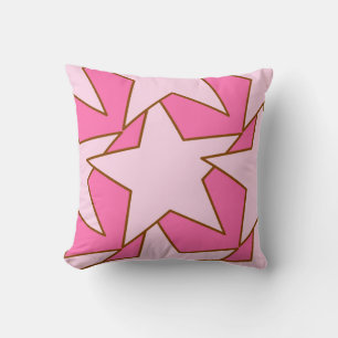 Modern Star Geometric - Farbtöne von Korallenrosa Kissen