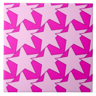 Modern Star Geometric - Fuchsia und Eispink Fliese