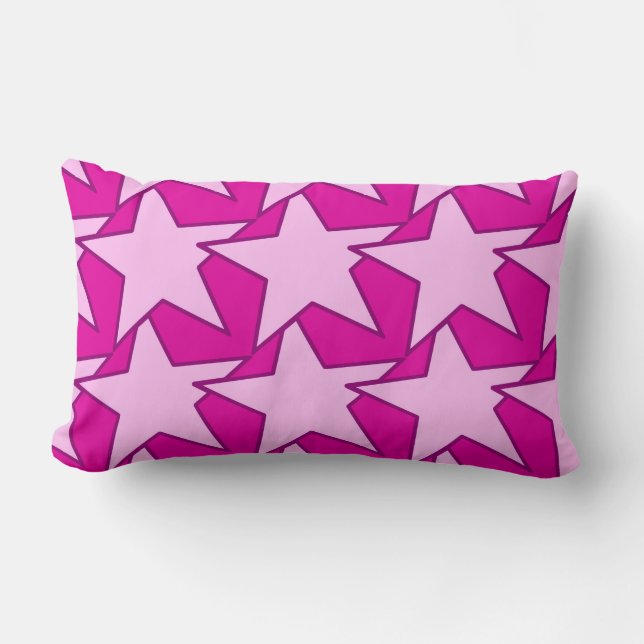 Modern Star Geometric - Fuchsia und Eispink Lendenkissen (Vorderseite)