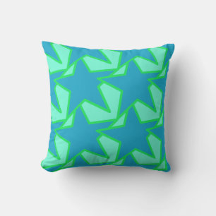 Modern Star Geometric - jade grün und blau Kissen Für Draußen