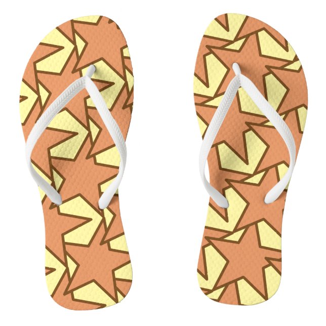 Modern Star Geometric - karamell und gelb Flip Flops (Fußbett)