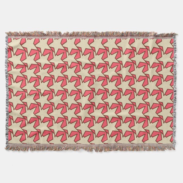 Modern Star Geometric - Korallen und Beige Decke (Vorderseite)