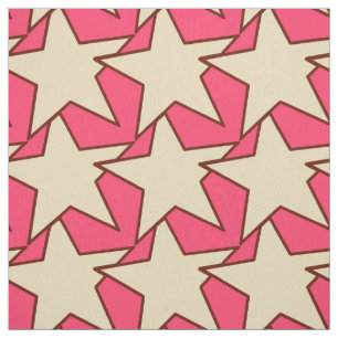 Modern Star Geometric - Korallen und Beige Stoff