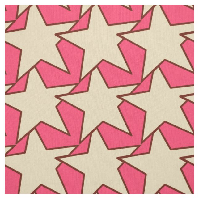 Modern Star Geometric - Korallen und Beige Stoff (Muster)