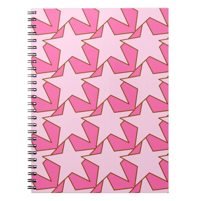 Modern Star Geometric - leicht und tief rosa Notizblock (Vorderseite)