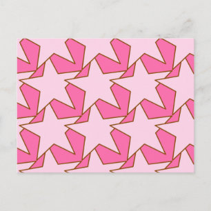 Modern Star Geometric - leicht und tief rosa Postkarte