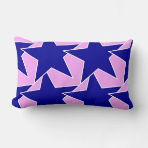 Modern Star Geometric - Marine und orchid pink Lendenkissen