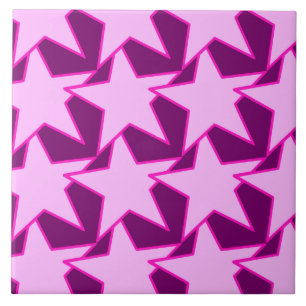 Modern Star Geometric - rosa und amethystisch lila Fliese