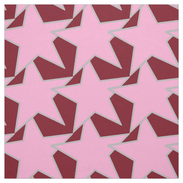 Modern Star Geometric - Rosa und Bordeaux Stoff (Muster)