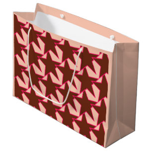 Modern Star Geometric - Schokolade und Pfirsich Große Geschenktüte
