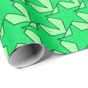 Modern Star Geometric - smaragdgrün und minzgrün Geschenkpapier