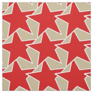 Modern Star Geometric - tiefes Rot und Taube Stoff