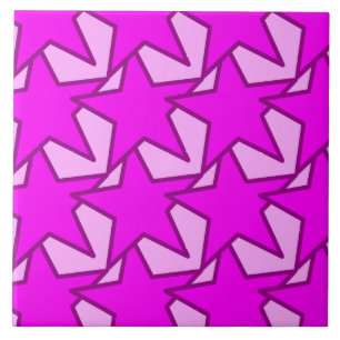 Modern Star Geometric - violett und rosa Fliese
