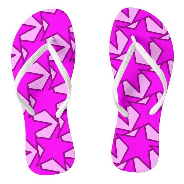 Modern Star Geometric - violett und rosa Flip Flops (Fußbett)