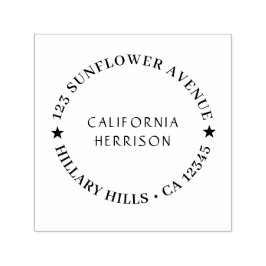 Modern Star | Handwritten Round Return Address Permastempel