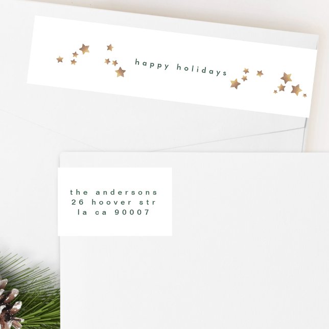 Modern Starry Snow White Christmas Happy Holiday (Von Creator hochgeladen)