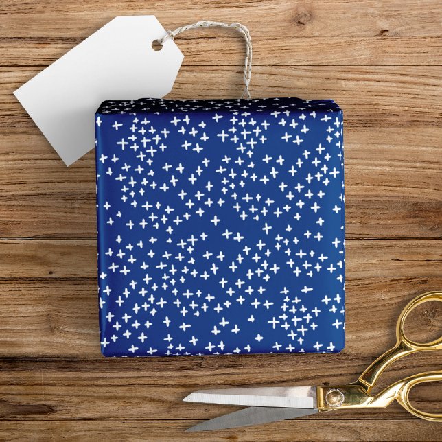 Modern Stars farbenfroh blaues Wrapping Paper Geschenkpapier (Von Creator hochgeladen)