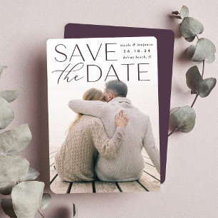 Modern Statement   Vertical Photo Save The Date