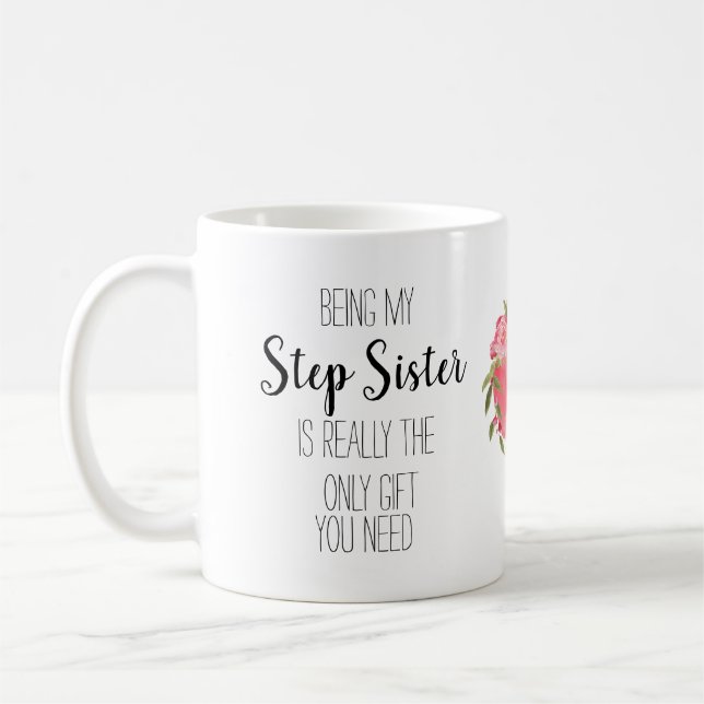 Modern Step Schwester nur Geschenk Blumenherz Bana Kaffeetasse (Links)