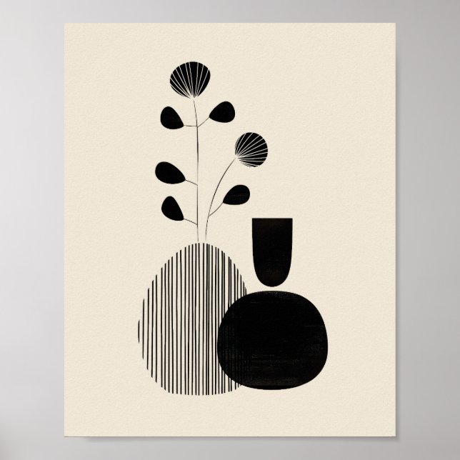 Modern Still Life – Minimalist Botanical Print Poster (Vorne)