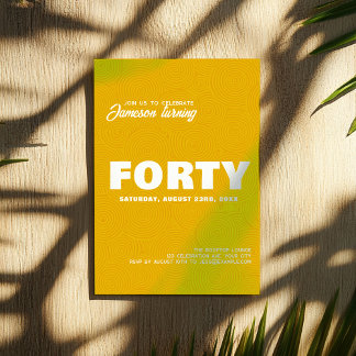 Modern stilvoll | 40. Geburtstag Foto Einladung