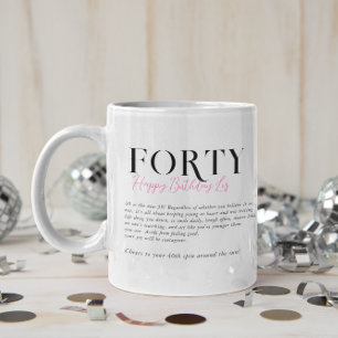 Modern Stilvoll 40. Geburtstag Kaffeetasse