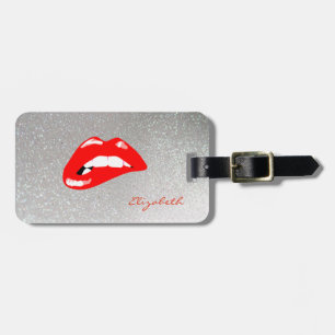 Modern Stilvoll Chic -Rote Lippen,Personalisiert Gepäckanhänger
