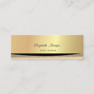 Modern Stilvoll Elegant Gold,Gestreift Mini Visitenkarte